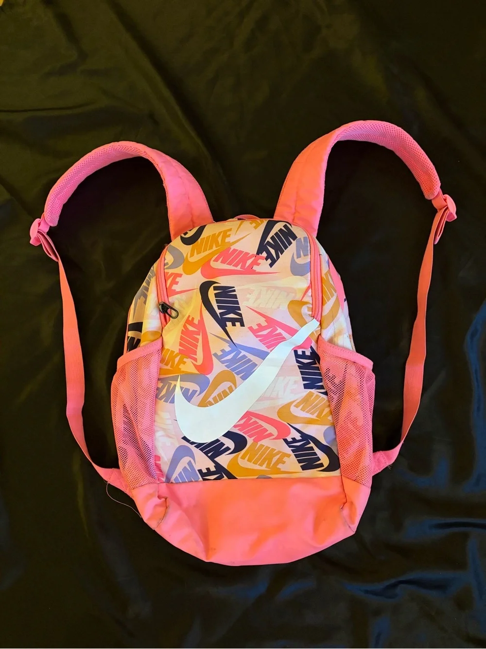 Nike Kids Pink Logo Print Backpack School Book Bag Backpack Multicolor